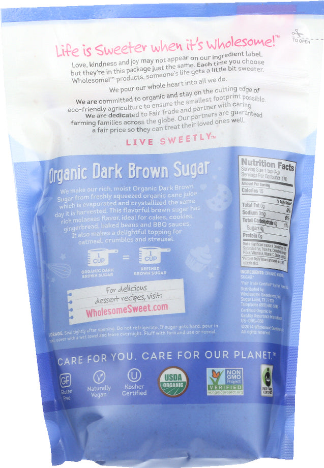 Wholesome Sweeteners: Organic Dark Brown Sugar, 24 Oz