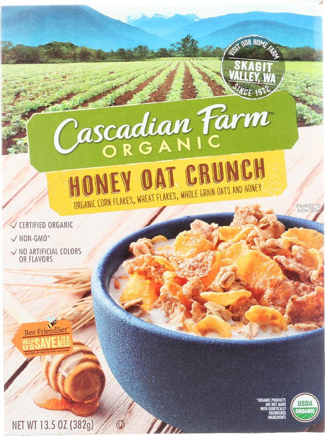 Cascadian Farm: Honey Oat Crunch Cereal, 13.5 Oz - RubertOrganics