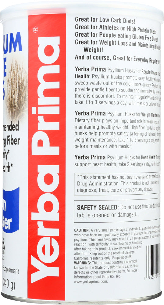 Yerba Prima: Psyllium Whole Husks Colon Cleanser, 12 Oz