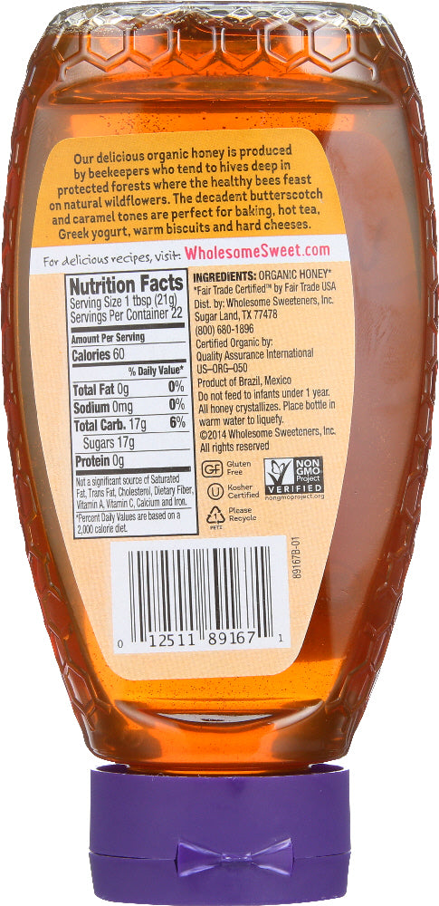 Wholesome Sweeteners: Organic Honey, 16 Oz