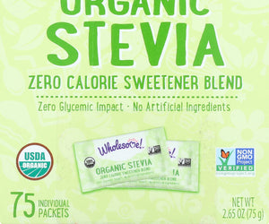 Wholesome Sweeteners: Organic Stevia 75 Packets, 2.65 Oz