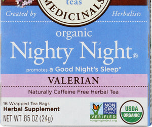 Traditional Medicinals: Relaxation Teas Organic Nighty Night Valerian Caffeine Free 16 Tea Bags, 0.85 Oz