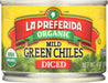 La Preferida: Organic Mild Diced Green Chiles, 4 Oz