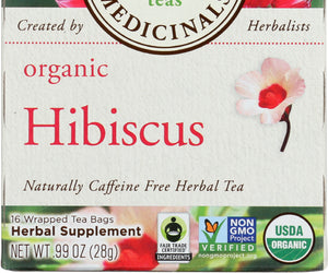 Tradicional Medicinals: Organic Hibiscus Caffeine Free Herbal Tea 16 Tea Bags, 0.99 Oz