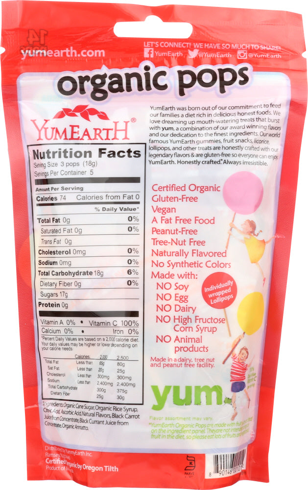 Yummy Earth: Organic Lollipops Gluten Free Fruit Flavors 14 Pc, 3 Oz