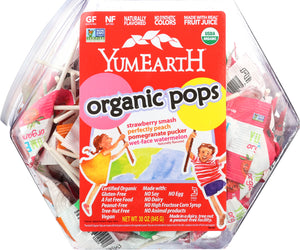 Yummy Earth: Organic Lollipops Counter Top Bin Assorted, 30 Oz