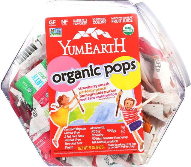 Yummy Earth: Organic Lollipops Counter Top Bin Assorted, 30 Oz