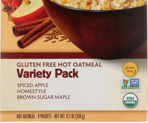 Nature's Path: Organic Gluten Free Variety Pack Hot Oatmeal 8 Packets, 11.3 Oz