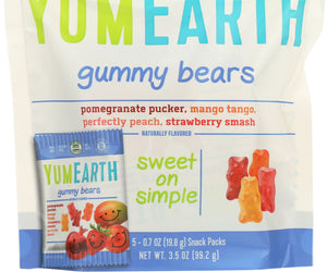 Yumearth Organics: Gummy Bears 5 Snack Packs, 3.5 Oz