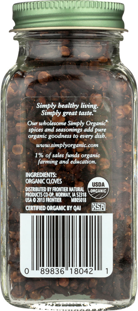 Simply Organic: Seasoning Cloves Whole Bottle, 2.05 Oz