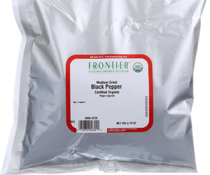 Frontier: Organic Medium Grind Black Pepper, 16 Oz