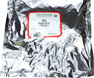 Frontier: Natural Products Whole Organic Black Peppercorns,  16 Oz