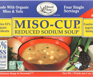 Edward & Sons: Miso Cup Mix Reduced Salt Organic 3-4 P, 1 Oz