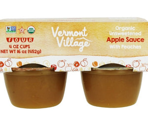 Vermont Village Cannery: Organic Unsweetened Applesauce With Peaches 4 Cups, 16 Oz