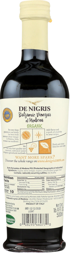 De Nigris: Organic Balsamic Vinegar 25%, 16.9 Oz
