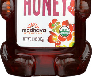 Madhava Honey: Organic Honey Bear, 12 Oz