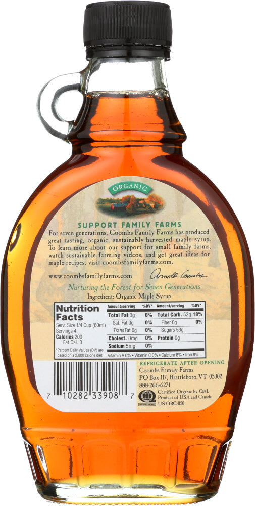 Coombs Family Farms: Grade A Organic Maple Syrup Amber, 8 Oz