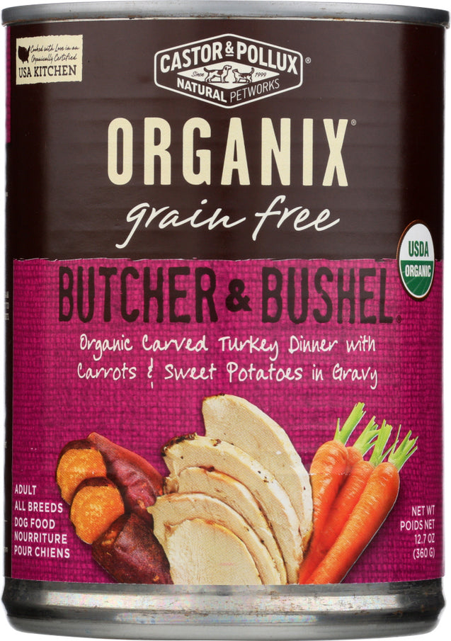 Castor & Pollux: Dog Food Can Organic Butcher And Bushel Turkey Carrots, 12.7 Oz