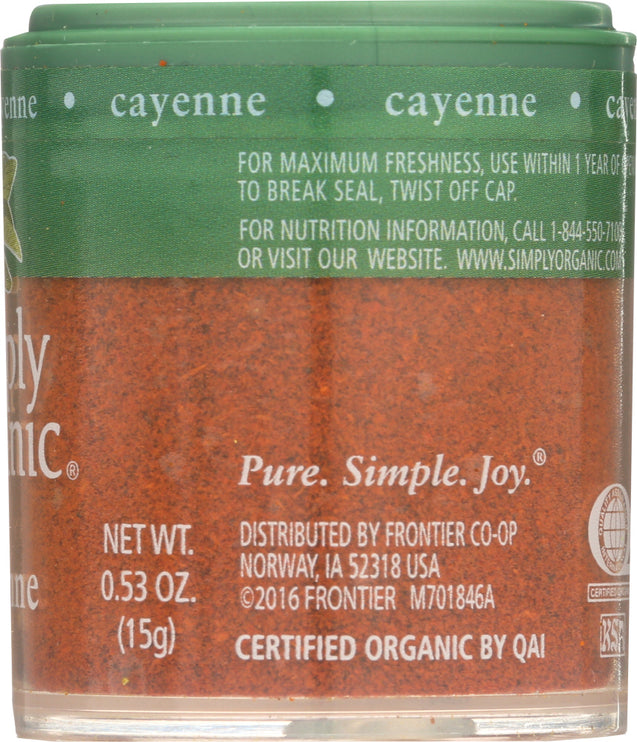 Simply Organic: Mini Cayanne Pepper Ground, .53 Oz