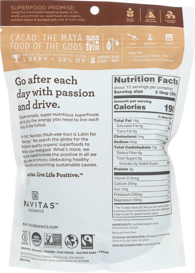 Navitas: Cacao Nibs Organic, 16 Oz