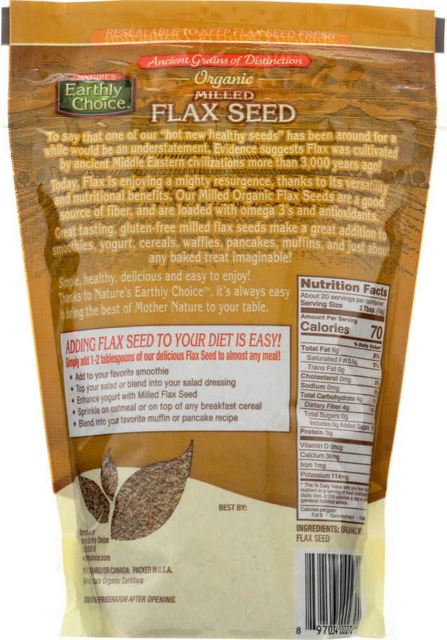 Natures Earthly Choice: Organic Milled Flax Seeds, 10 Oz