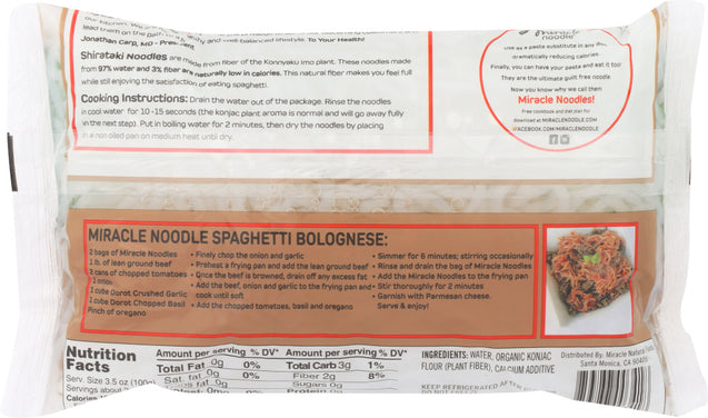 Miracle Noodle: Organic Spaghetti Konjac Shirataki, 7 Oz