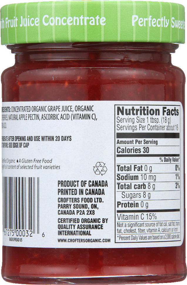 Crofters: Organic Raspberry Fruit Spread, 10 Oz