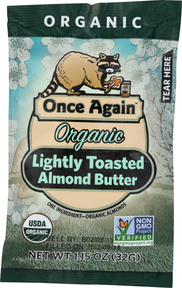 Once Again: Almond Butter Squeeze Pack Light Toasted Organic, 1.15 Oz