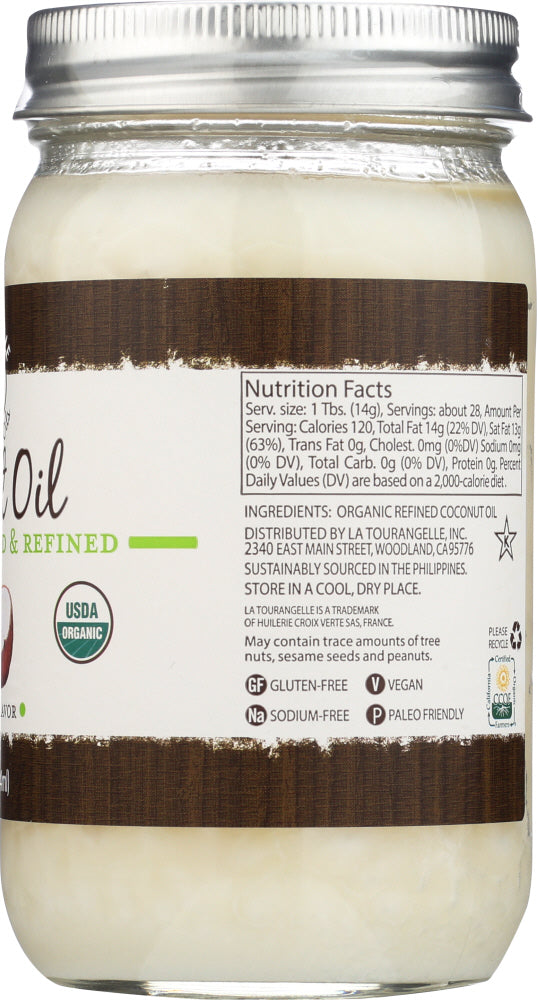 La Tourangelle: Organic Refined Coconut Oil, 14 Fl Oz