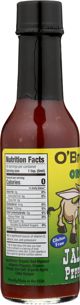 O Brothers: Hot Sauce Jalapeno Organic, 5 Oz