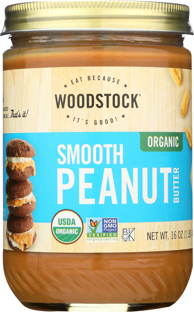 Woodstock: Peanut Butter Smooth Salted Organic, 16 Oz