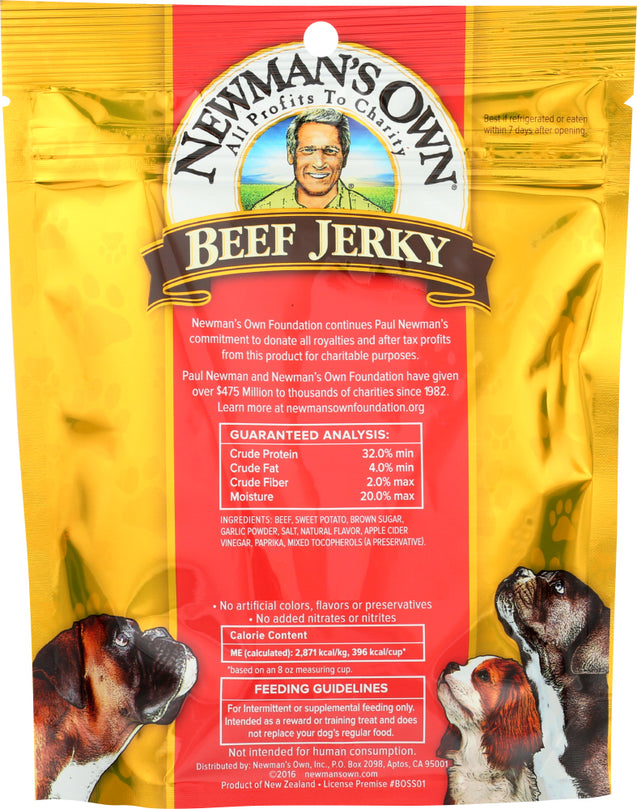 Newmans Own Organic: Dog Treat Beef Jerky  Beef Sweet Potato, 5 Oz