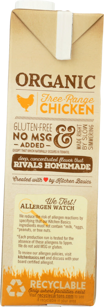 Kitchen Basics: Broth Free Range Chicken Organic, 32 Oz