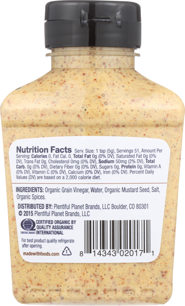 Made With: Organic Stoneground Mustard, 9 Oz