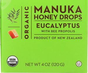 Wedderspoon: Organic Manuka Honey Drops Eucalyptus, 4 Oz