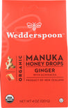 Wedderspoon: Organic Manuka Honey Drops Ginger, 4 Oz