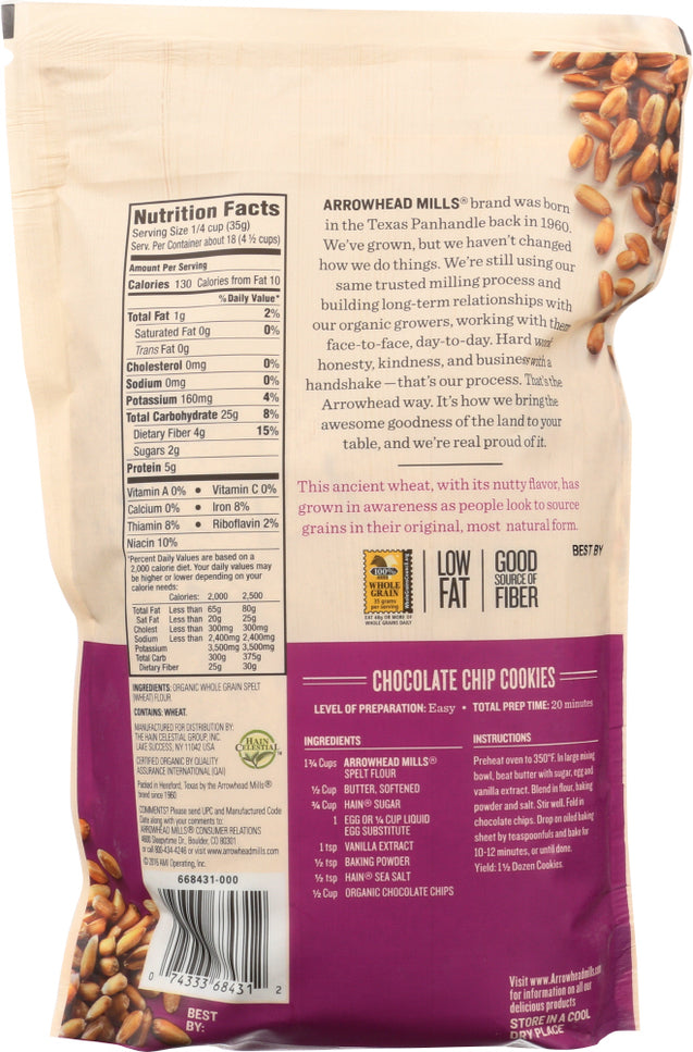 Arrowhead Mills: Organic Spelt Flour, 22 Oz