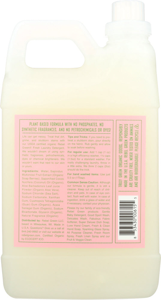 Rebel Green: Fresh Laundry Detergent Pink Lilac, 64 Oz