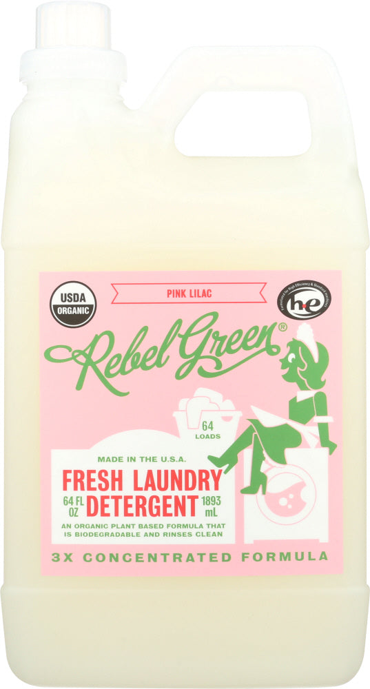 Rebel Green: Fresh Laundry Detergent Pink Lilac, 64 Oz