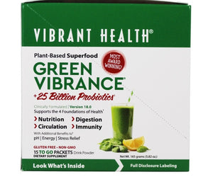 Vibrant Health: Green Vibrance Version 18.0 Plant Based Superfood, 15 Pk