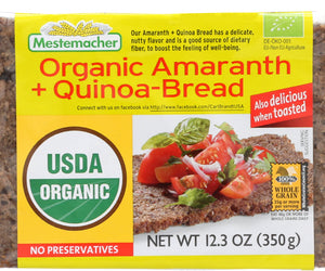 Mestemacher: Bread Amaranth Quinoa Organic, 12.3 Oz