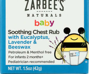 Zarbees: 541 Baby Chest Rub, 1.5 Oz