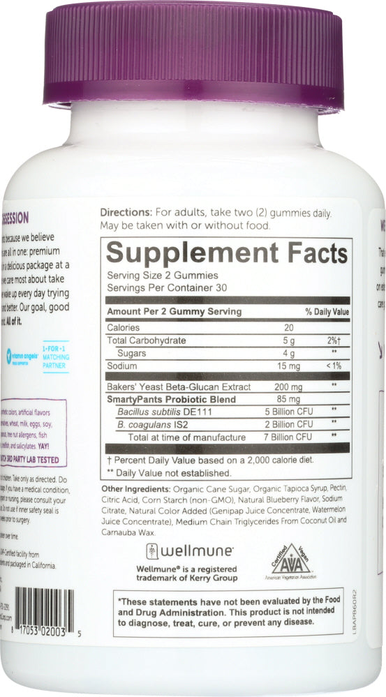 Smartypants: Probiotic Adult Blueberry, 60 Pc