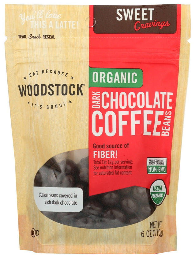 Woodstock: Organic Dark Chocolate Coffee Beans, 6 Oz