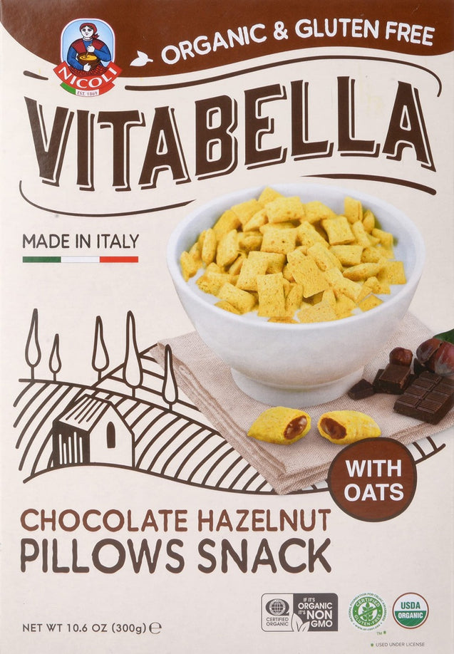 Vitabella: Organic Chocolate Hazelnut Cereal Pillows, 10.6 Oz