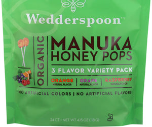 Wedderspoon: Organic Manuka Honey Pops For Kids Variety, 4 Oz