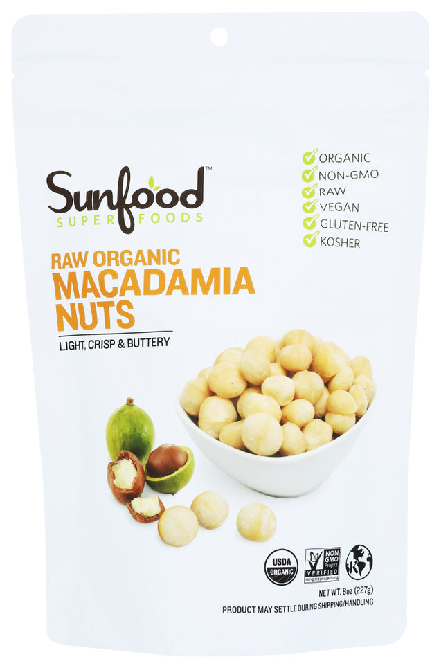 Sunfood Superfoods: Organic Macadamia Nuts, 8 Oz