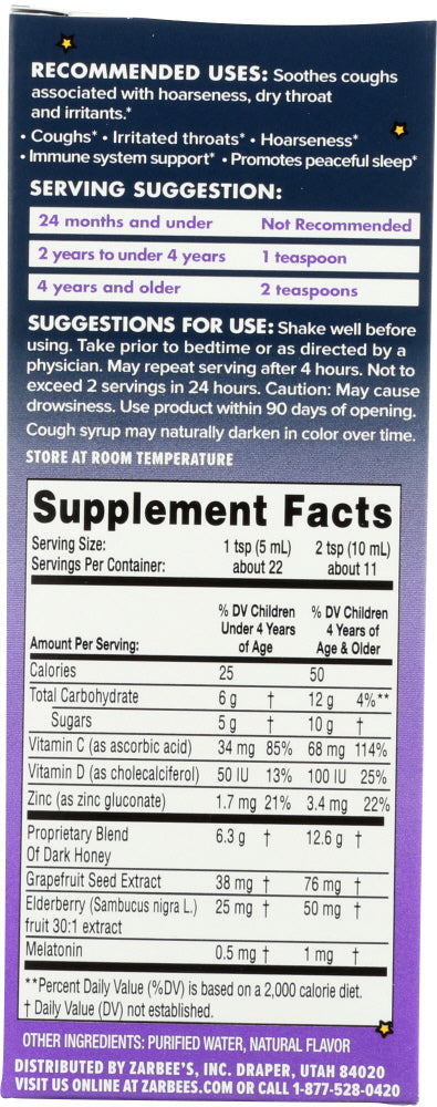 Zarbees: Syrup Cough Children's Nighttime Berry, 4 Fo