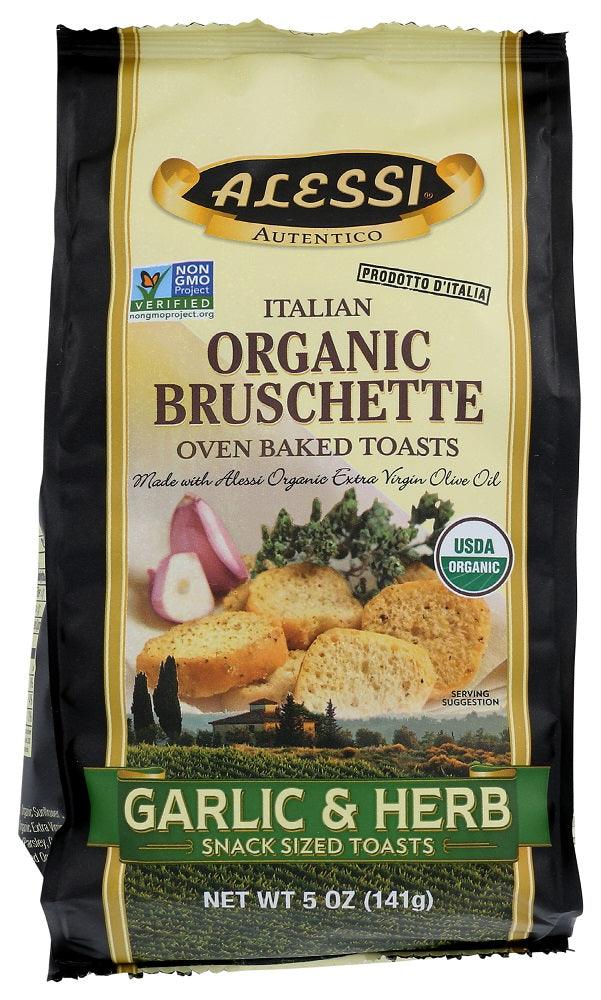 Alessi: Garlic And Herb Italian Organic Bruschette, 5 Oz - RubertOrganics