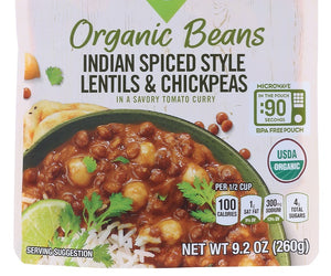Seeds Of Change: Organic Beans Indian Spiced Style Lentils &amp; Chickpeas, 9.20 Oz